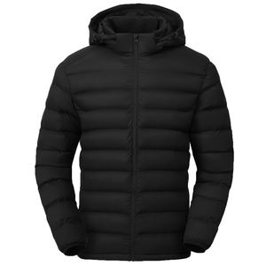 Men's Puffer Jacket with Detachable Hood Custom <b>Lightweight</b> Water Resistant Insulated windbreaker Winter Puffy <b>Coat</b> OEM - Product Image 3