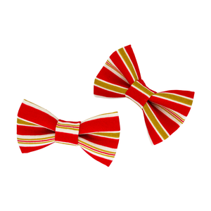 레드 화이트 골드 개 나비 넥타이 도매 크리스마스 애완 동물 액세서리 목걸이 리드 하네스에 대한 멋진 줄무늬 조정 가능한 나비 넥타이 - Product Image 3