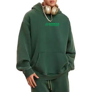 High Quality <b>500</b> <b>GSM</b> Fleece Warm Custom Printed Embroidery Washed 100% Cotton Pullover <b>Hoodies</b> Quick Dry Breathable Unisex - Product Image 2