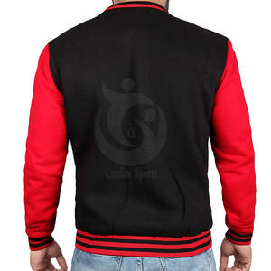 Lightweight Winter Baseball Jacket for Men Custom Made with Stand Collar <b>Wool</b>/<b>Cotton</b> Breathable & Windproof New Style - Product Image 2