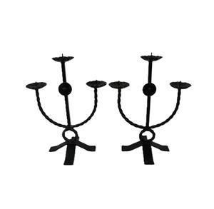 Bougeoir de sol en fer forgé Noir Trois bougeoirs en fer forgé Lite Bougeoirs en fer forgé noir - Product Image 1