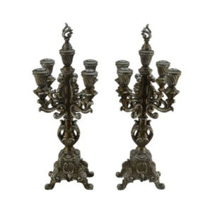 เชิงเทียนสำหรับตกแต่ง1สไตล์เชิงเทียนแบบตั้งสีเทาเคลือบด้วยผงสีตกแต่งโต๊ะงานแต่งงานดีไซน์วินเทจเชิงเทียนโลหะ - Product Image 6