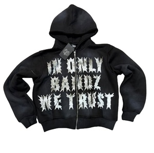 Sample Available Customised Acid <b>Washed</b> Zip Hoodies <b>Screen</b> Printed Design Sunfaded Pullover Spring Eco-friendly Embroidered - Product Image 5