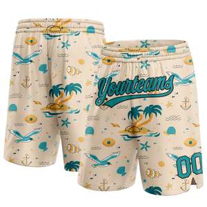Custom <b>Shorts</b> Creems Teal-<b>Black</b> 3D Pattern <b>Beach</b> Hawaii Palm Trees Basketball <b>Shorts</b> Sportswear ommiz industry - Product Image 1