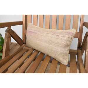 Rustic Design Beige Kilim Patchwork Wool Pillow 8x16 Inch Luxury Style Vintage <b>Fluffy</b> Floral Print Patterns for <b>Bedding</b> Floors - Product Image 3