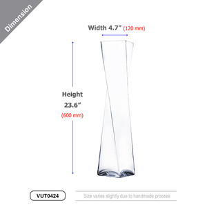 VUT0424 - แจกันแก้วใสทรงบิดเกลียว - 4.7 x 24 - Product Image 4