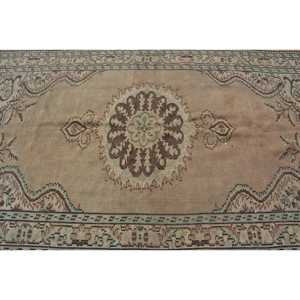 4.9x8.5 ft Turkish Rug, <b>Brown</b> Abstract Vintage <b>Wool</b> Rug - Product Image 5