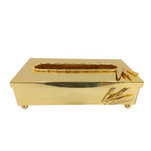 Highest Quality Gold Metal <b>Tissue</b> Box Holder With Rose Embellishment <b>Tissue</b> Dispenser <b>For</b> Elegant Home Decor Accessory - Product Image 4