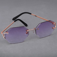Nouvelles Lunettes de Soleil Carrées Polarisées Demi-Cerclées HIPHOP STAR Personnalisées Couleurs sur Mesure Diamants Moissanite Effet Glaçon Protection UV400