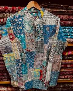 Veste matelassée en coton pour femmes, blouson imprimé bohème, vestes matelassées faites à la main, manteaux, cadeaux de vacances, veste plus étroite à boutons - Product Image 1