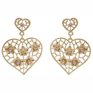 Pendientes colgantes finos Kriaa chapados en oro en forma de corazón modelo 1301148 - Product Image 1