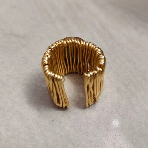 Bague en laiton de pierre naturelle bleu ciel réglable à la main pour produit en vrac pour hommes et femmes - Product Image 4