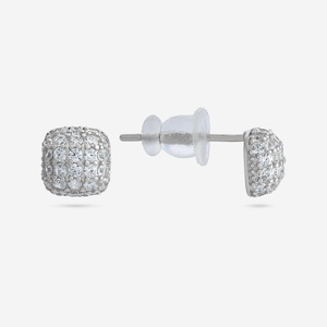 92.5 <b>Silver</b> <b>Stud</b> <b>Earrings</b> with Diamond and Pearl Geometric & Trendy Gold Plated Design for Wedding Engagement or Party-188526 - Product Image 5