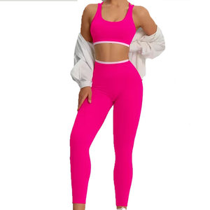 Nouveauté Ensemble de yoga pour femmes, 2 pièces à taille élastique, qualité supérieure, design personnalisable - Product Image 5