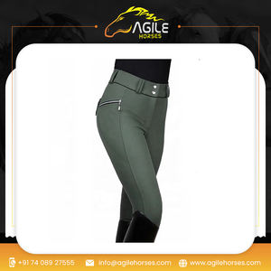 Pantalones ecuestres elásticos para mujer, ropa personalizada con agarre de asiento completo, pantalones de montar a caballo al por mayor a granel de la India - Product Image 6