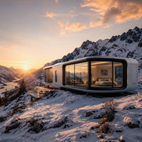 Maison capsule spatiale de luxe moderne, maison préfabriquée, cabane mobile, villa modulaire avec système de contrôle intelligent pour les centres de villégiature, le glamping et les activités de plein air