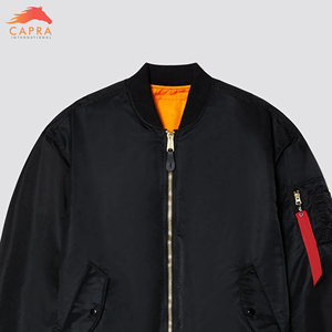 Pakistan Made Men's Coated <b>Long</b> Thin Stand Collar High Quality <b>Winter</b> Bomber <b>Jacket</b> - Product Image 6