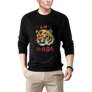 Sudadera personalizada con diamantes de imitación ostentosos para hombre, Jersey gráfico deslumbrante con purpurina, Jersey térmico con cuello redondo y calavera de Halloween - Product Image 3