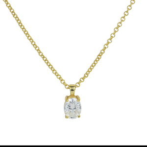 Collar con Colgante de Piedra Preciosa Moissanita de Corte Ovalado Facetado, Chapado en Oro Sólido de 18 Pulgadas de Largo, Plata de Ley 925 - Product Image 5