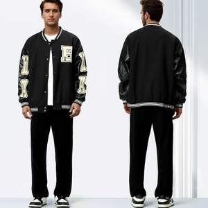 Vestes universitaires personnalisées avec design à pression classique Laine et cuir PU Logo de l'équipe Patch Fabricant OEM - Product Image 1