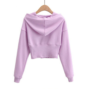Sudadera Corta con Forro Polar, Estilo Europeo y Americano, Nueva Sudadera Deportiva para Mujer, Otoño Invierno - Product Image 2