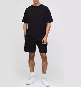 Conjunto de camiseta y pantalones cortos de verano para hombre, conjunto de 2 piezas, camiseta informal con pantalones cortos, ropa informal de algodón transpirable, venta al por mayor OEM - Product Image 4