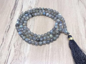 Venta al por mayor labradorita Mala collar 108 cuentas de piedras preciosas naturales meditación oración cuentas borlas clásicas Yoga joyería proveedor - Product Image 6