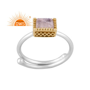 แหวนพลอยมูนสโตนสีรุ้งประดับอัญมณีสีเงินสเตอร์ลิงธรรมชาติดีไซน์ล่าสุดสำหรับเป็นของขวัญสำหรับผู้หญิง - Product Image 1