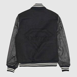 Nuevo logotipo personalizado parches bordados a prueba de viento Letterman béisbol cuero manga lana cuerpo bombardero poliéster Varsity chaqueta - Product Image 3