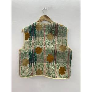 100% Cotton Kantha Vest-<b>Coat</b> Handmade Unique Winter Vest With Floral Embroidery Vest Suzani Fabric <b>Sleeveless</b> Waist-<b>Coat</b> - Product Image 3