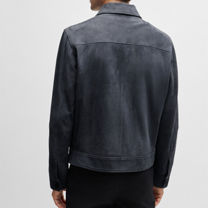 Nouvelles vestes en cuir en gros 2025, logo personnalisé, veste en cuir PU pour homme, rembourrage moto, col montant, logo frontal pour homme - Product Image 2