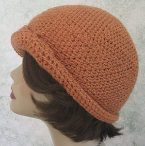 Unisex Crochet <b>Bonnet</b> Pattern Womens Cloche Side Gathers Draped Brim Beach Travel Outdoor Casual Wear Digital Download - Product Image 4