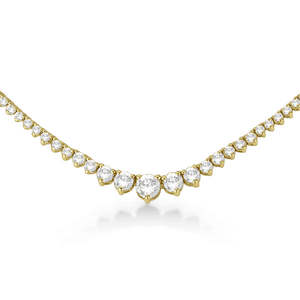 Collar de Tenis de Diamantes Graduados en Oro Amarillo de 14k, 5.25ct-a, una Pieza de Gema Deslumbrante - Product Image 4