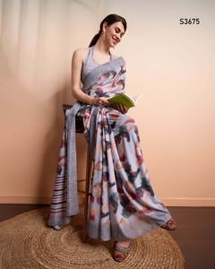 Diseñador de calidad premium Exclusivo Georgette atractivo con estampado Saree Mujer Moda al precio más bajo - Product Image 4