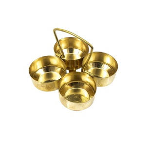 ทองเหลือง Puja roli Chawla kumkum ถ้วยใส่รองเท้าแตะขมิ้นสำหรับใช้ในวัด & บ้าน - Product Image 1