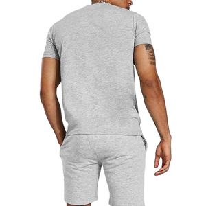 Ensemble de sport imprimé décontracté 2 pièces en coton pour homme-T-Shirt à manches courtes-Short en éponge-Logo personnalisable-Grande taille XL XXL - Product Image 6