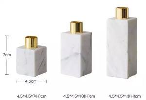 Bougeoir en marbre en forme de pilier supérieur en métal de taille personnalisée, design luxueux, décoration de comptoir, bougeoir - Product Image 5