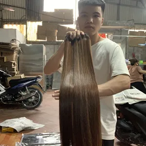 Venta de hueso recto de pelo crudo proveedor de origen Vietnam cabello humano de buena calidad colores personalizados