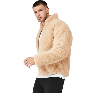Chaqueta de Forro Polar Personalizada para Invierno, Color Sólido, Chaqueta Sherpa con Cremallera Completa y Bolsillos, Chaqueta de Forro Polar Cálida para Hombre - Product Image 3
