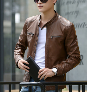 Vestes en cuir véritable entièrement personnalisées pour hommes fabriquées à Sialkot, au Pakistan, bon marché et bon marché - Product Image 3