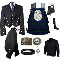 Ensemble de kilt écossais pour homme, léger et durable, de haute qualité, gris, pour les amateurs de musique écossaise, en laine acrylique, logo personnalisé, mariages, ONSTYLE