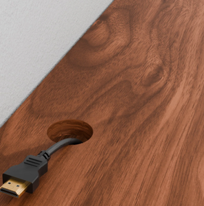 Console multimédia en bois sur mesure avec chemin de câbles dissimulé - Product Image 4