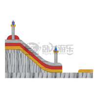 Toboggan aquatique gonflable commercial en PVC pour enfants, avec piscine, idéal pour les fêtes et la location
