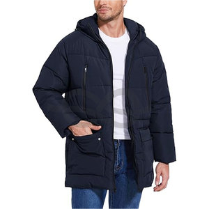 Parka longue pour hommes, manteaux d'hiver à capuche, veste bouffante, vêtements d'extérieur chauds et résistants à l'eau par temps froid, vêtements d'hiver, design élégant - Product Image 1
