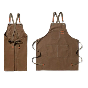 New Arrival Aprons OEM Woman Kitchen Cooking Cotton Apron With logo Custom Vintage <b>Waxed</b> <b>Canvas</b> BBQ Chef Apron - Product Image 2