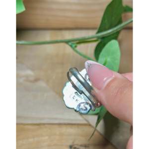 Larry Kaye <b>Adjustable</b> <b>Ring</b> Pink Conch & Sterling Silver Cluster Bezel Setting Inlay Technology Gift - Product Image 4