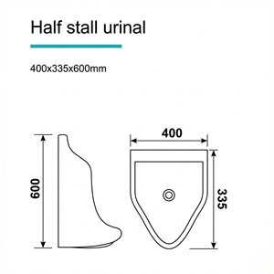 Urinario Moderno de Cerámica de Media Cabina para Baños de Hoteles y Apartamentos - Product Image 2