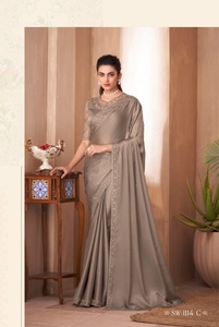 New Latest Soft Glass Silk Fancy <b>Fabric</b> Heavy Saree With Blouse Pieces - Product Image 2