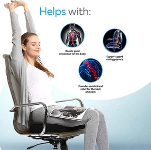 Coussin de siège amélioré en gel Offre Spéciale, gel orthopédique antidérapant et coussin en mousse à mémoire de forme pour la douleur au coccyx sans latex - Product Image 2