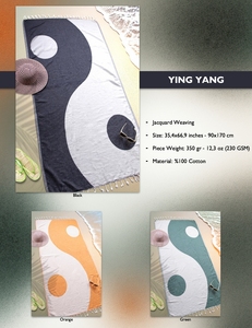 ผ้าขนหนูชายหาด DAFNI BIG PAZAR ลายพิมพ์สีม่วงลายก้างปลา พร้อมพู่สีขาว น้ำหนักปานกลาง 440 กรัม ผลิตจากผ้าทอเคลือบ HDPE - Product Image 3